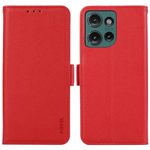 ABEEL For Motorola Edge 50 5G Case Litchi Texture Leather RFID Blocking Phone Cover