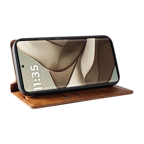 YIKATU YK-006 For Motorola Edge 50 5G Case Wallet Litchi Grain Leather Phone Cover Magnetic Auto-Absorbed