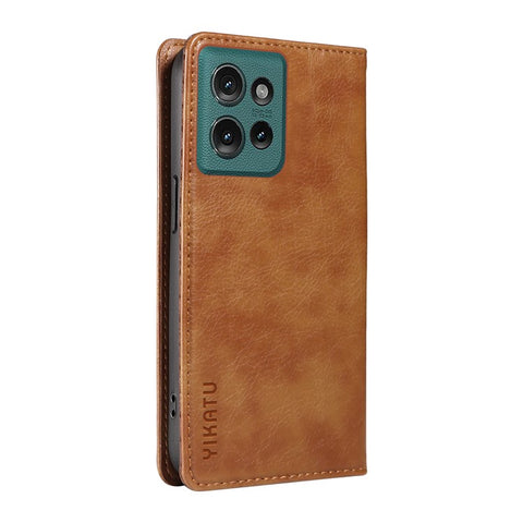 YIKATU YK-006 For Motorola Edge 50 5G Case Wallet Litchi Grain Leather Phone Cover Magnetic Auto-Absorbed