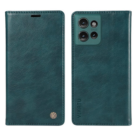 YIKATU YK-006 For Motorola Edge 50 5G Case Wallet Litchi Grain Leather Phone Cover Magnetic Auto-Absorbed