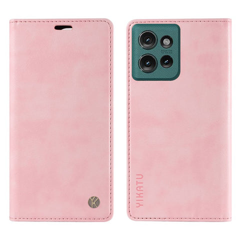 YIKATU YK-006 For Motorola Edge 50 5G Case Wallet Litchi Grain Leather Phone Cover Magnetic Auto-Absorbed
