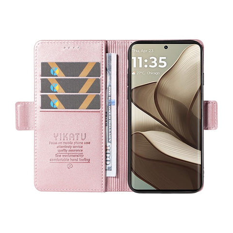 YIKATU YK-003 For Motorola Edge 50 5G Case Wallet Stand Leather Phone Cover Side Buckle