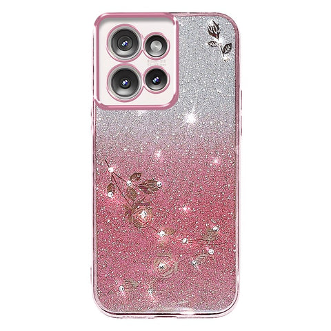 KADEM For Motorola Edge 50 5G Case Flower TPU Flexible Gradient Phone Cover