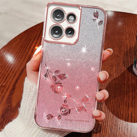 KADEM For Motorola Edge 50 5G Case Flower TPU Flexible Gradient Phone Cover