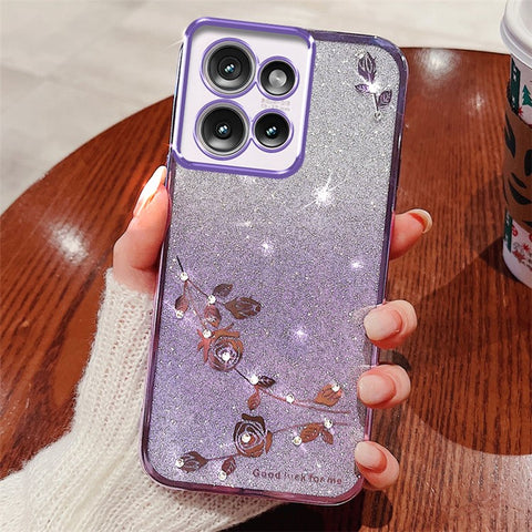 KADEM For Motorola Edge 50 5G Case Flower TPU Flexible Gradient Phone Cover