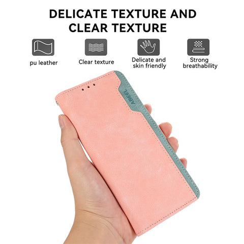 ABEEL For Motorola Edge 50 5G Case Color Splicing Leather Flip Phone Cover RFID Blocking