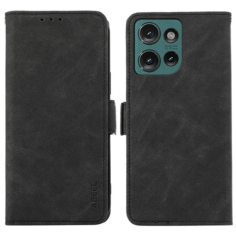 ABEEL For Motorola Edge 50 5G Case PU Leather Folio Stand View RFID Blocking Phone Cover