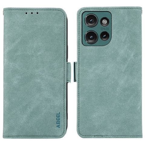 ABEEL For Motorola Edge 50 5G Case PU Leather Folio Stand View RFID Blocking Phone Cover