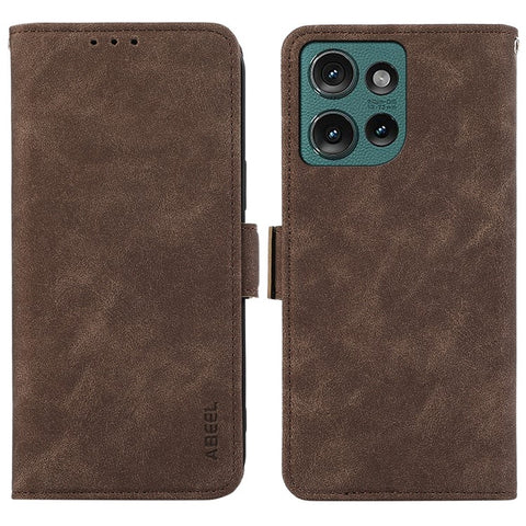 ABEEL For Motorola Edge 50 5G Case PU Leather Folio Stand View RFID Blocking Phone Cover
