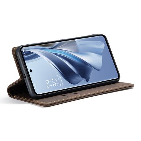 CASEME For Oppo Reno12 5G (Global) Case  013 Series Card Holder Stand Leather Phone Cover