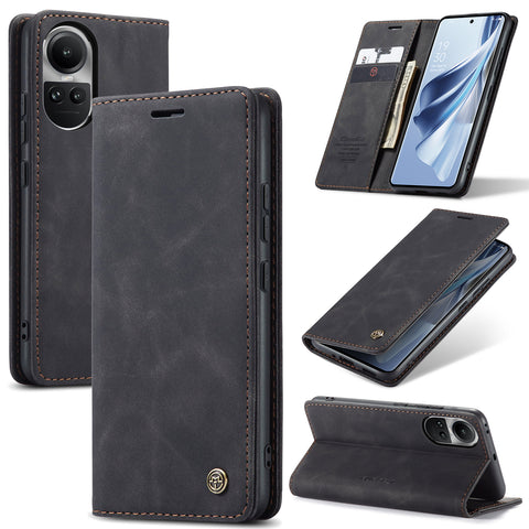 CASEME For Oppo Reno12 5G (Global) Case  013 Series Card Holder Stand Leather Phone Cover