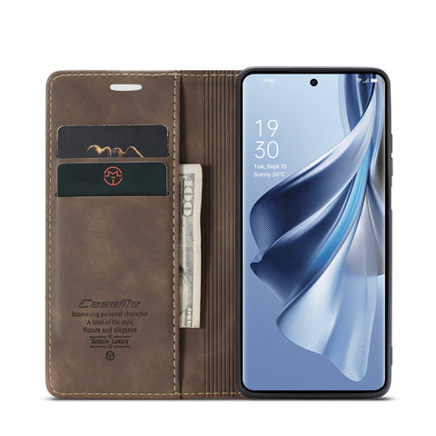 CASEME For Oppo Reno12 Pro 5G (Global) Case  013 Series Card Holder Stand Leather Phone Cover