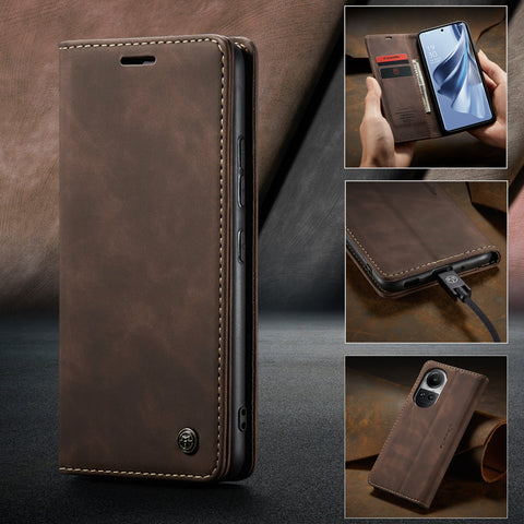 CASEME For Oppo Reno12 Pro 5G (Global) Case  013 Series Card Holder Stand Leather Phone Cover