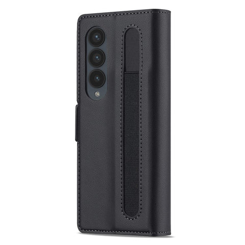 LC.IMEEKE L1 For Samsung Galaxy Z Fold3 5G Stand Case Texture PU Leather Wallet Phone Cover