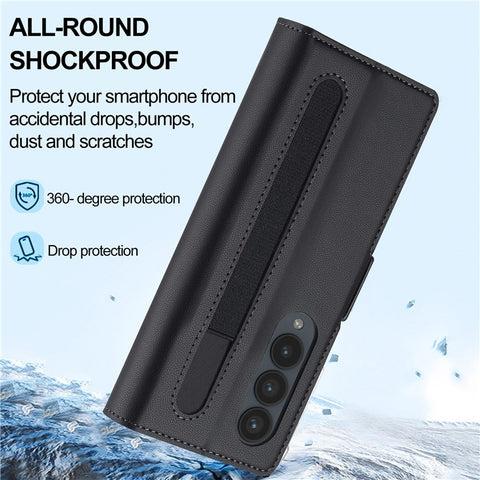 LC.IMEEKE L1 For Samsung Galaxy Z Fold3 5G Stand Case Texture PU Leather Wallet Phone Cover