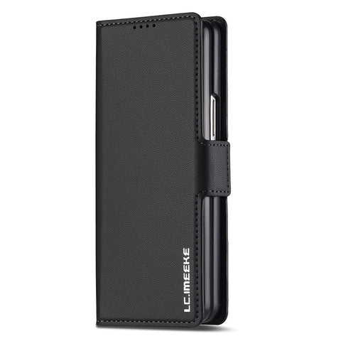 LC.IMEEKE L1 For Samsung Galaxy Z Fold3 5G Stand Case Texture PU Leather Wallet Phone Cover