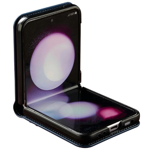 LC.IMEEKE L1 for Samsung Galaxy Z Flip4 5G Case Leather+PC Phone Cover with Straps Card Slots