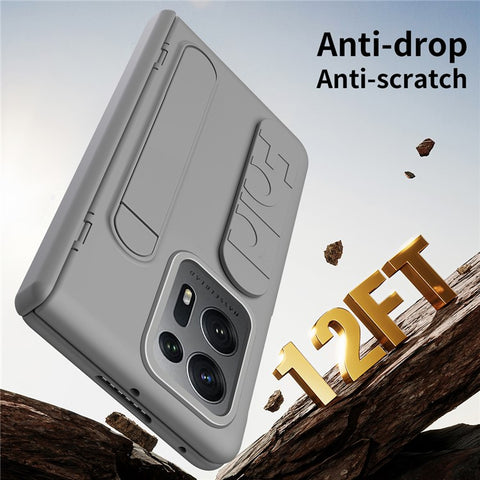 For Oppo Find N2 5G Case Kickstand Wristband PC Phone Cover with Tempered Glass Film