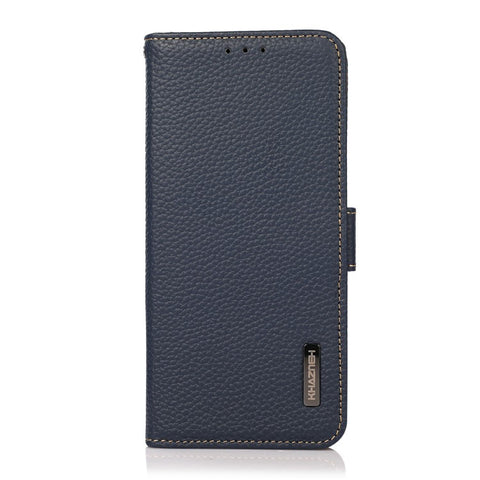 KHAZNEH For Motorola Edge 50 5G Phone Case Genuine Cow Leather Cover RFID Blocking