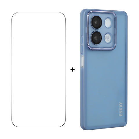 ENKAY HAT PRINCE For Xiaomi Redmi Note 13R Pro 5G   Case Matte TPU Phone Cover with Lens Film + 9H Glass Protector