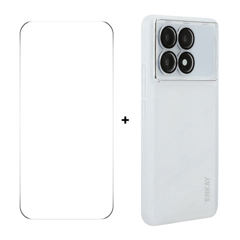 ENKAY HAT PRINCE For Xiaomi Redmi K70 Pro 5G / Xiaomi Redmi K70 5G   Case Matte TPU Phone Cover with Lens Film + 9H Glass Protector