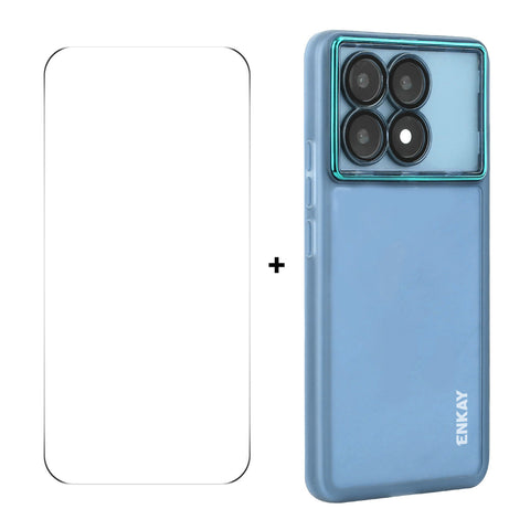 ENKAY HAT PRINCE For Xiaomi Redmi K70 Pro 5G / Xiaomi Redmi K70 5G   Case Matte TPU Phone Cover with Lens Film + 9H Glass Protector