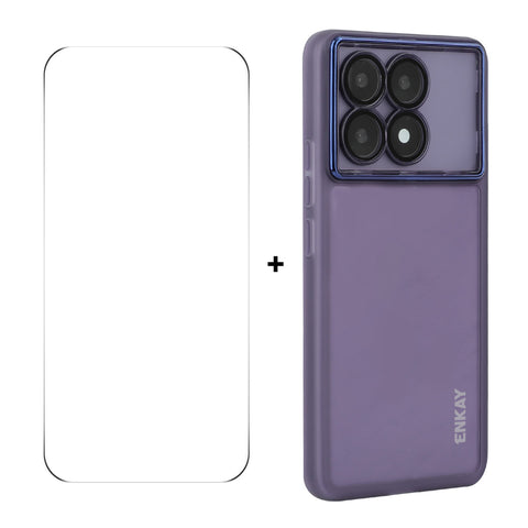 ENKAY HAT PRINCE For Xiaomi Redmi K70 Pro 5G / Xiaomi Redmi K70 5G   Case Matte TPU Phone Cover with Lens Film + 9H Glass Protector