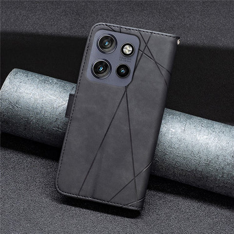 BINFEN COLOR For Motorola Edge 60 Neo 5G / Edge 50 Neo 5G / Moto S50 5G / ThinkPhone 25 5G Phone Cases Wallet Stand Geometry Imprint Leather Cover