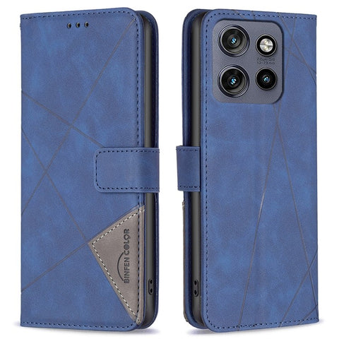 BINFEN COLOR For Motorola Edge 60 Neo 5G / Edge 50 Neo 5G / Moto S50 5G / ThinkPhone 25 5G Phone Cases Wallet Stand Geometry Imprint Leather Cover