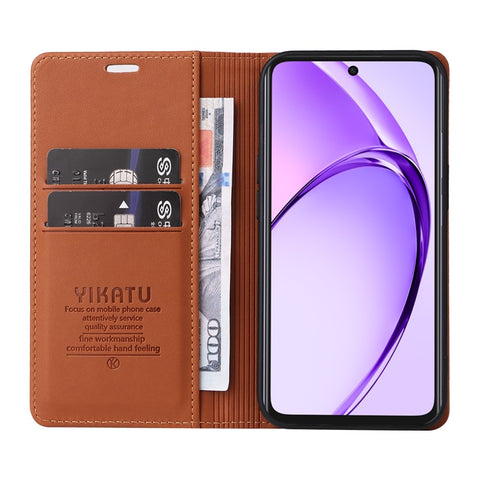 YIKATU For Oppo A5x 5G / A3x 4G / 5G (India) / A3 4G / 5G / A60 5G / A40 4G / A40M 4G Case Stand Leather Phone Cover Strong Magnetic Closure