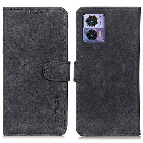 KHAZNEH For Motorola Edge 30 Lite / Motorola Edge 30 Neo 5G PU Leather Folio Wallet Case Retro Texture Stand Magnetic Clasp Shockproof Cover