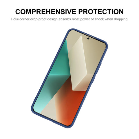 ENKAY HAT PRINCE For Xiaomi Redmi Note 13R Pro 5G   Silicone Case Straight Edge Phone Cover + 9H Glass Protector
