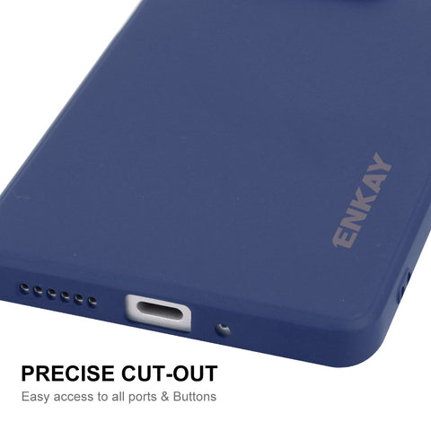 ENKAY HAT PRINCE For Xiaomi Redmi Note 13R Pro 5G   Silicone Case Straight Edge Phone Cover + 9H Glass Protector