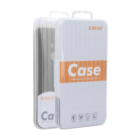 ENKAY HAT PRINCE For Xiaomi Redmi Note 13R Pro 5G   Silicone Case Straight Edge Phone Cover + 9H Glass Protector