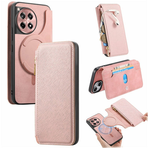 For OnePlus Ace 3 5G / 12R 5G Case Cross Texture Leather Detachable Magnetic Phone Cover