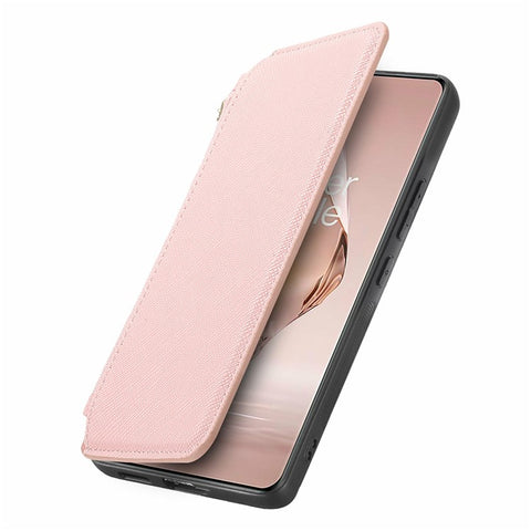 For OnePlus Ace 3 5G / 12R 5G Case Cross Texture Leather Detachable Magnetic Phone Cover