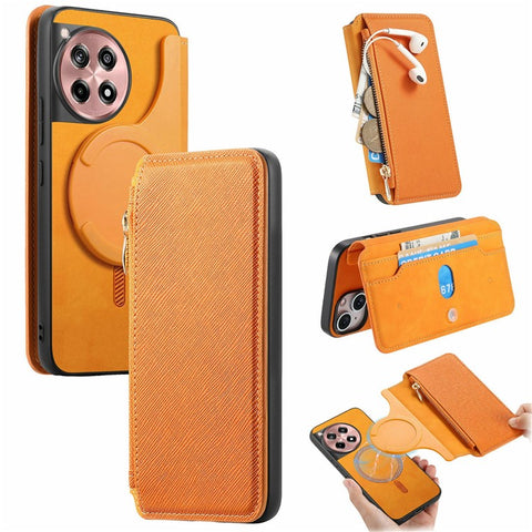 For OnePlus Ace 3 5G / 12R 5G Case Cross Texture Leather Detachable Magnetic Phone Cover