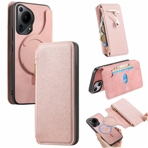 For Huawei Pura 70 Ultra Case Cross Texture Leather Detachable Magnetic Phone Cover