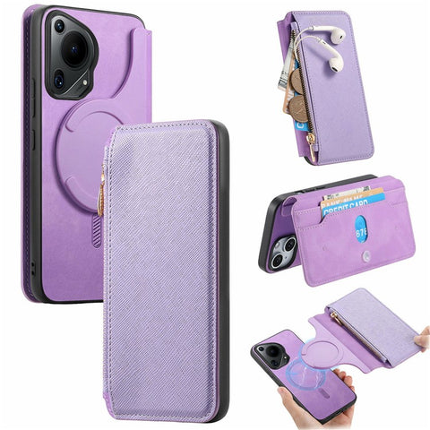 For Huawei Pura 70 Ultra Case Cross Texture Leather Detachable Magnetic Phone Cover