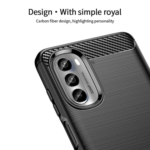 MOFI JK TPU Series-1 for Motorola Moto G62 5G Anti-scratch Brushed Surface Soft TPU Drop-proof Case Carbon Fiber Phone Shell
