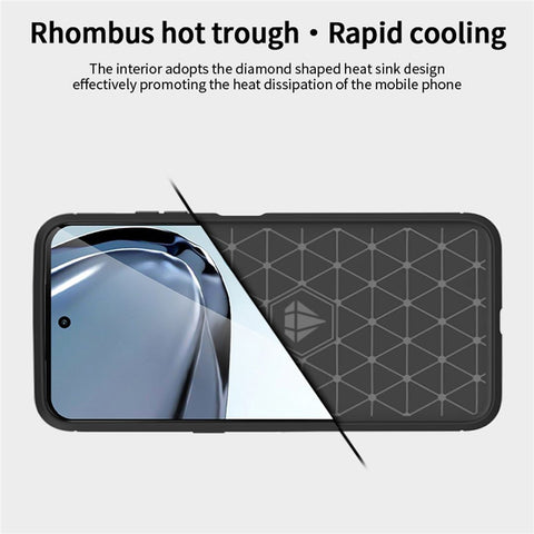 MOFI JK TPU Series-1 for Motorola Moto G62 5G Anti-scratch Brushed Surface Soft TPU Drop-proof Case Carbon Fiber Phone Shell