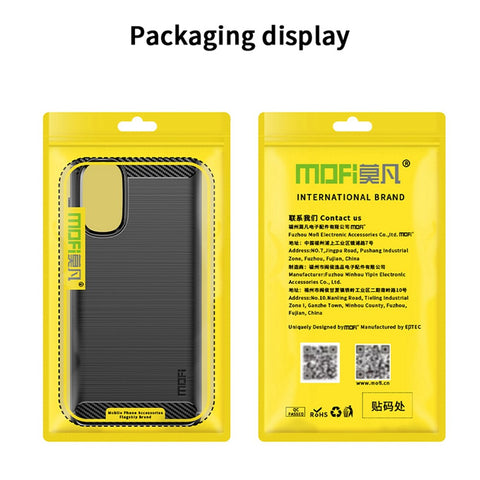 MOFI JK TPU Series-1 for Motorola Moto G62 5G Anti-scratch Brushed Surface Soft TPU Drop-proof Case Carbon Fiber Phone Shell
