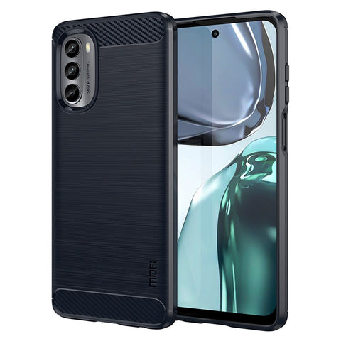 MOFI JK TPU Series-1 for Motorola Moto G62 5G Anti-scratch Brushed Surface Soft TPU Drop-proof Case Carbon Fiber Phone Shell