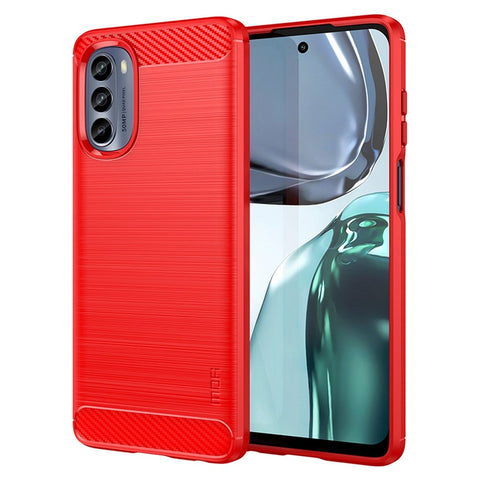 MOFI JK TPU Series-1 for Motorola Moto G62 5G Anti-scratch Brushed Surface Soft TPU Drop-proof Case Carbon Fiber Phone Shell