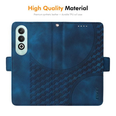 ENKAY For OnePlus Nord CE4 5G Wallet Case  Imprint PU Leather Phone Stand Cover with Tempered Glass
