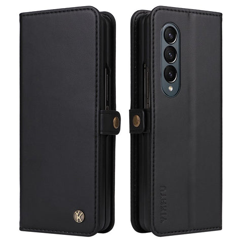 YIKATU YK- 001 for Samsung Galaxy Z Fold3 5G PU Leather Magnetic Closure Wallet Case Shockproof TPU Interior Shell Stand Folio Phone Cover