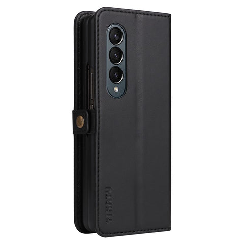 YIKATU YK- 001 for Samsung Galaxy Z Fold3 5G PU Leather Magnetic Closure Wallet Case Shockproof TPU Interior Shell Stand Folio Phone Cover