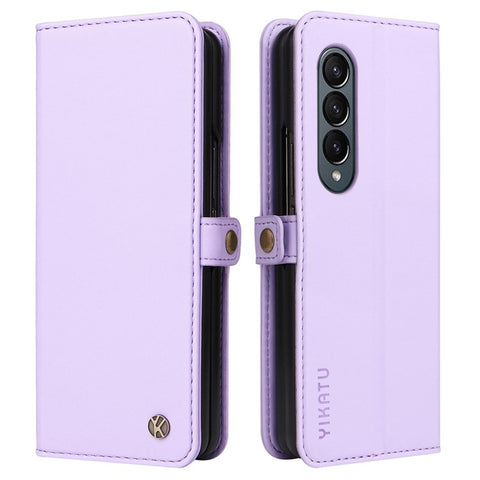 YIKATU YK- 001 for Samsung Galaxy Z Fold3 5G PU Leather Magnetic Closure Wallet Case Shockproof TPU Interior Shell Stand Folio Phone Cover