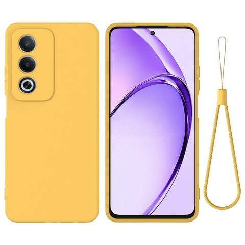 For Oppo A80 5G Case Liquid Silicone Anti-Scratch Phone Cover with Hand Strap