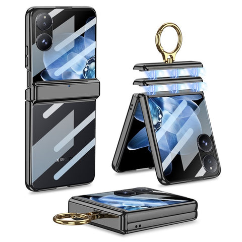 GKK For Xiaomi Mix Flip 5G Case Kickstand Magnetic Hinge PC Phone Cover with Screen Film